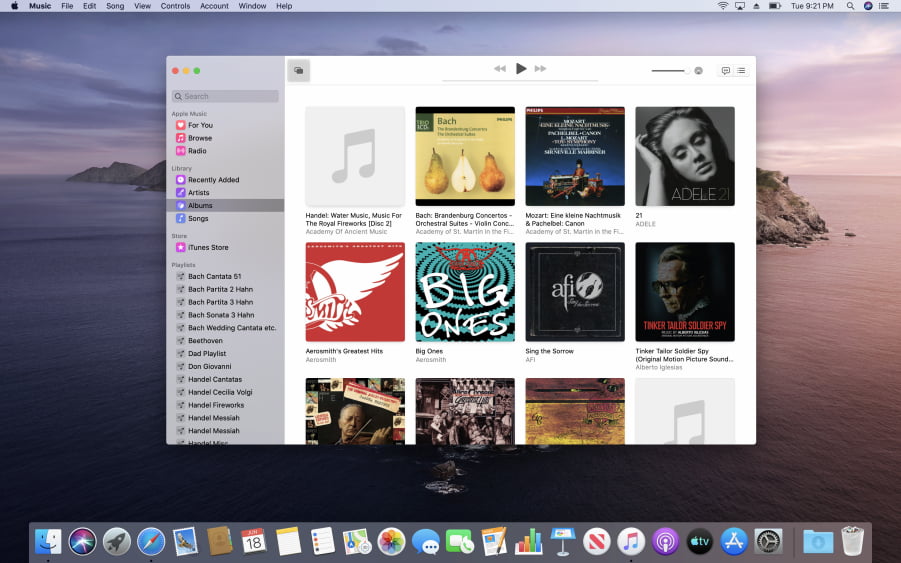 Рабочий стол macOS Catalina