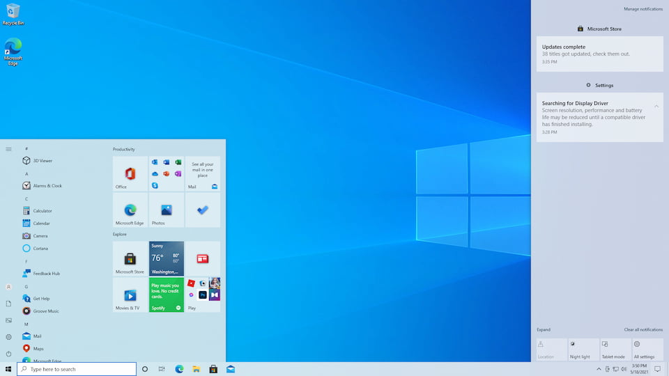 Робочий стіл Windows 10
