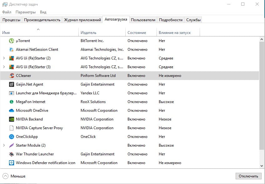 Диспетчер задач Windows